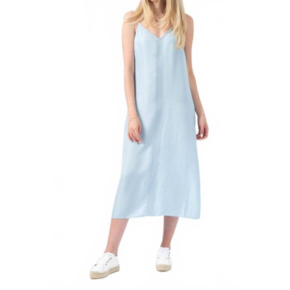 NEW FRAME midi slip dress in soft blue